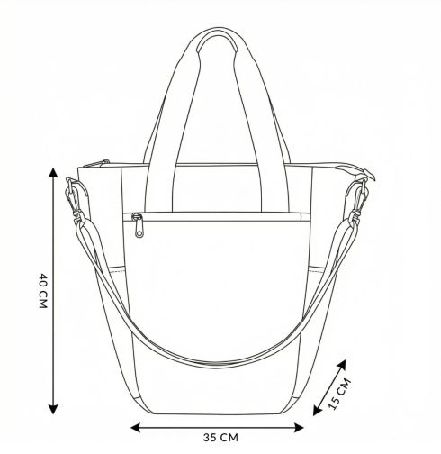 Torebka czarna damska shopper z paskiem na ramię Obscura 