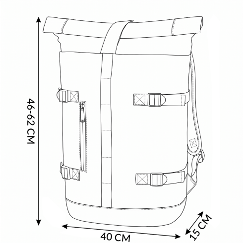Plecak rowerowy, czarny, rolltop ZG862