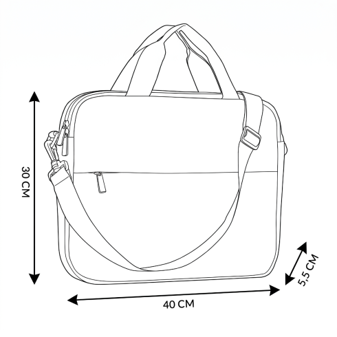 Torba na laptopa dwukomorowa szara 15,6" Lunar