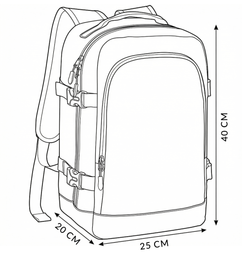 Plecak Ryanair kabinowy do samolotu 40x20x25 Pekin