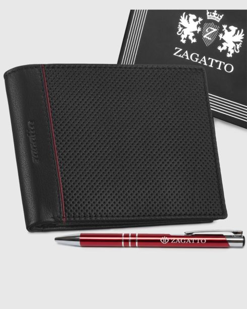 Portfel męski skórzany czarny Zagatto ZG-N992-F14 RFID Secure - zdjęcie pod kątem