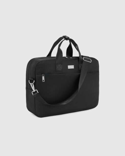 Czarna torba na laptopa 15,6" z uchwytem na walizkę Leo