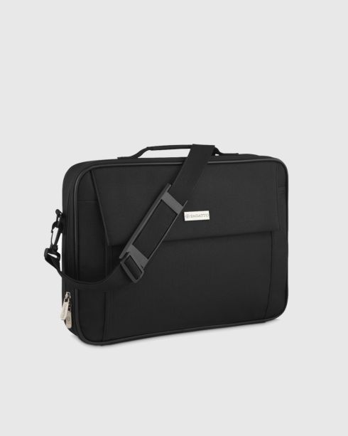 Torba na laptopa 15,6", czarna, usztywniana Zagatto ZG639 - zdjęcie od przodu, męska