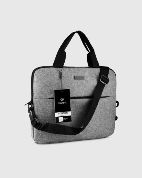Szara torba na laptopa 15,6" z uchwytem na walizkę Mercury