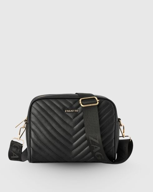Torebka mała czarna crossbody z ekoskóry Nocturne 