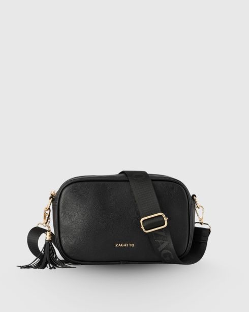 Mała czarna torebka z ekoskóry crossbody Hush
